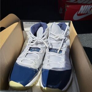 Nike Kids' White and Blue Sneakers